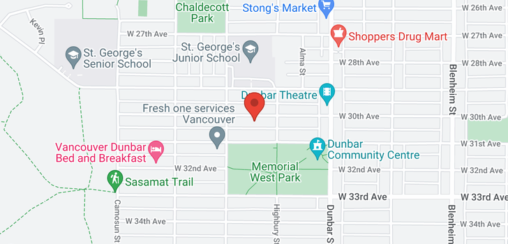map of 3842 W 30TH AVENUE